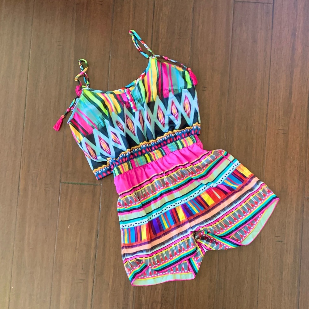 Kas New York Printed Cut-Out Romper